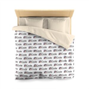 Code-Pattern Microfiber Duvet Cover - Modern & Stylish Bedding